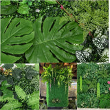 elvesmall 60x40cm Artificial Green Wall Landscape Home Garden Jungle Decor Fake Plants Plastic Lawn Decoration Wall Panels Garden Fence