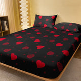 elvesmall Four Seasons Men and Women Simple Fashion Love Print Sanded Bedspread Home Bedroom Hotel