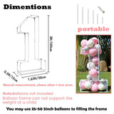 elvesmall Mosaic Balloon Frame 1 Marquee Light Up Number PVC Pre-Cut Kit Geometric Balloon Filling Stand Decoration for Baby Shower Party