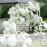 elvesmall 115pcs White Memorial Day Party Arch Background Baby Shower Supplies Event Celebration Decor Kids Birthday Balloon Garland Kits