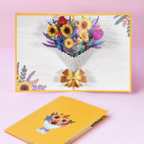 elvesmall 3D Pop UP Happy Birthday Greeting Cards Invitation Card Happy Mother's Father's Day Love Mom Dad Rose Flower Thank You Gift Card