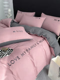 elvesmall Nordic Luxury Egyptian Cotton Bedding Set King Queen Double Twin Size with Sheet Duvet Cover Pillowcases 1/2 People Bed Linens