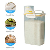 elvesmall Sealed Rice Barrel Kitchen Organizer Food Container For Grain Flour Rice Storage Box Transparent Organiser For Kitchen Convenien