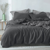 elvesmall Bedding set 100% Linen Duvet Cover Set King, 3pcs Washed Soft French Flax Natural Linen, 1 Linen Duvet Cover and 2 Pillowshams,