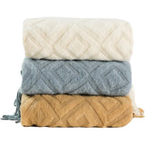 elvesmall Textile City-Diamond-Shaped Cashmere Blanket, Sofa Blanket, Thickened, Knitting Tassels, Office Nap, Jacquard DIY Towel, Winter