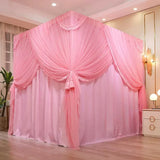elvesmall European princess air bed curtain,double layer tassels shading bed curtain mosquito net new type no support thickened mosquito