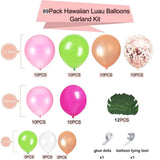 elvesmall Hawaiian Luau Party Decoration Balloons Garland Arch Kit Palm Leaves Pearl Pink White Balloon Birthday Party Baby Shower Decor
