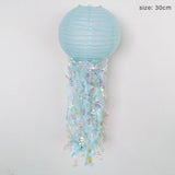 elvesmall DIY Little Mermaid Theme Party Jellyfish Lantern Under The Sea Happy Birthday Party Decor Kids Baby Shower Scene Layout Props