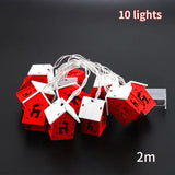 elvesmall Christmas Wood House LED Light Xmas Tree Decorative Light String Wall Hanging Decoration Christmas Atmosphere Decor