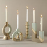 elvesmall Ceramic Candle Holder Scandi Decoration Candle Holder Porcelain Candlestick for Wedding Centerpieces for Tables Mix Color