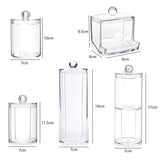 elvesmall Transparent Cotton Swab Storage Box Makeup Organizer Acrylic Storage Box Cotton Swab Cosmetic Box Bathroom Bedroom Storage