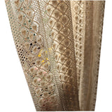 elvesmall Boho Chic Beige Crochet Knitting Curtains for Bedroom Cotton Linen Hollowed Retro Farmhouse Patio Window Drapes