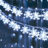 elvesmall  Christmas Snowflake String Lights LED Fairy Lights USB/Battery Powered Garland 2024 New Year's Wedding Party Xmas Decorations