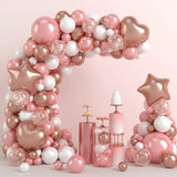 elvesmall Pink Rose Gold Balloons Garland Arch Kit Birthday Party Decor Kids Wedding Birthday Party Supplies Baby Shower Decor Latex Balon