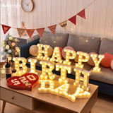 elvesmall  Creative DIY Luminous LED Letter Lights 26 English Alphabet Light for Holiday Home Wedding Birthday Christmas Party Decorations