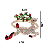 elvesmall  Christmas Napkin Rings Gold Zinc Alloy Bling Napkin Buckle for Christmas Wedding Table Party Decoration New Year Napkin Holder