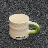 elvesmall  -  Modern Simple Coffee Ceramic Mug Milk fufu Collider with Handle Water Cup Household Breakfast Oatmeal Milk Cup