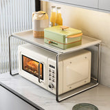 elvesmall  -  2Layers Kitchen Metal Microwave Shelving Countertop Spice Bottle Water Cup Cutlery Organizer Oven Rice Cooker Storage Rack