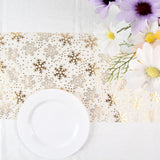 elvesmall Christmas Table Runner Sparkle Metallic Gold Thin Snowflake tree Pattern Table Runners new year Placemats  Xmas Navidad Gift