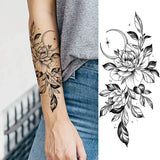 elvesmall Women's Fashion Flower Temporary Tattoos Sticker Fake Rose Feather TatooS Decal Waterproof Body Art Legs Arm Tatoos For Women