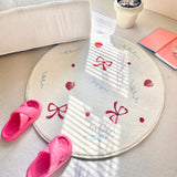 elvesmall Children's Room Round Carpet Cloakroom Dressing Table Soft Plush Foot Mat Cartoon Cute Rug Modern Home Decoration Floor Mats