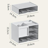 elvesmall Multifunctional Stackable Storage Drawer Plastic Office Desktop Stationery Organizer Multi Compartments Cosmetics Storage Box