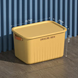 elvesmall Home Sundries Toy Storage Box with Cover Plastic Closet Wardrobe Desk Organizers Clothes Kitchen Storage Containers Baskets