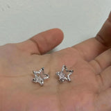 elvesmall Fashion Exquisite Shining Zircon Stars Drop Earrings Girls Simple Design Ear Studs Women New Korean Trendy Jewelry Gifts