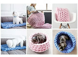elvesmall  Chunky Cotton Yarn for Arm Knitting Crochet Super Saver Jumbo Giant Bulky Premier Yarn for Making Pets House Blanket DIY Home