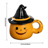 elvesmall Halloween Ghost Cup Fun and Unique Ghost Desgn Gifts for Family Friends Ceramic Mug with Lid