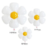 elvesmall  White Daisy Flower Foil Balloon Plumeria Helium Ball Wedding Kids Birthday Party Decoration Baby Shower INS Photo Props