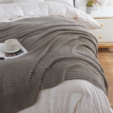 elvesmall Office Cover Nap Blankets Sofa Bed Decorative Blanket 127x170cm Nordic Style Solid Color Woven with Tassel 4 Colors Optional