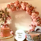 elvesmall 140pcs Retro Pink Balloons Kit Pink Rose Gold Latex Ballon Garland Arch Wedding Anniversary Valentine's Day Birthday Party Decor