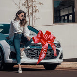 elvesmall  Happy Birthday Car Bow Sweet 30 Inch Giant Butterfly Car Pull Bow Decorative Huge Bow for Christmas Party Birthday Gift Wrapping