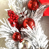 elvesmall Christmas Wreath Rattan Set Christmas Decoration 2025 Red Bow Wreath For Front Door Xmas Decor Flower Garland Outdoor Home Decor