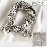 elvesmall Women Small Satin Silk Scarf Square Print Wrap Foulard Femme Handkerchief Bandana Neck Hair Skinny Tie Scarves Shawls