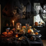 elvesmall  5/1PCS Black Halloween Creepy Cloth Fabric Spooky Scary Gauze Halloween Decor for Haunted Houses Yard Party Outdoors Supplies