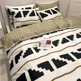 elvesmall  Simple Bed Sheets Set Four Seasons Universal Men's Bed Four Sets Pure Cotton Three Comforter Sets Bed Cover Full Set