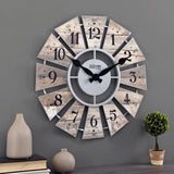 elvesmall Gray Numeral Windmill Wall Clock 24 X 2 X 24 in Analog Decoration for Bedroom Farmhouse Large Living Room Wall Clock Decor Home