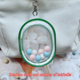 elvesmall 10CM Doll Display Storage Bags Transparent Doll Organizer Boxes Plush Doll Storage Pouches Clear Keychain Wallet Bag Mystery Box