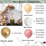 elvesmall Doubled Dust Pink Boho Wedding Engagement Decoration Chrome Rose Gold Nude Balloons Garland Ballon Arch Global Birthday Decor