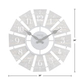 elvesmall Gray Numeral Windmill Wall Clock 24 X 2 X 24 in Analog Decoration for Bedroom Farmhouse Large Living Room Wall Clock Decor Home