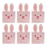 elvesmall  6pcs Cute Easter Bunny Candy Box Pink Rabbit Ear Chocolate Biscuit Gifts Packaging Boxes For Happy Easter Birthday Party Decor