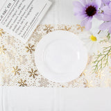 elvesmall Christmas Table Runner Sparkle Metallic Gold Thin Snowflake tree Pattern Table Runners new year Placemats  Xmas Navidad Gift