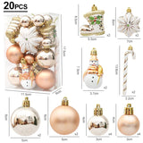 elvesmall 29/20Pcs Christmas Tree Balls Hanging Pendant Candy Cane Pine Cone Ornament Set Christmas Home Decoration 2024 Navidad New Year