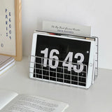 elvesmall Ins Minimalist Iron Desktop Storage Rack Organizer Table Metal Organizing Rack Bookshelf Desk Multi-functional Storage Rack