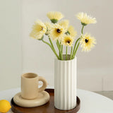 elvesmall White Modern Ceramic Vases Water-grown Flowers Dried Flowers Decorative Ornaments Living Room Table Ornaments Flower Ware North