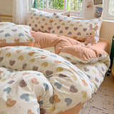 elvesmall Bedding Set with Pillowcase bed sheet Single Full Size Bed Linen Washed Cotton Duvet Cover Set Queen/King Double Size