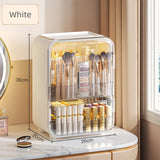 elvesmall Cosmetics Storage Box Light Luxury Led Light Mirror Dust Belt Drawer Skincare Organizer Large Capacity Vanity Table Home Storage