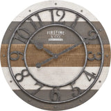 elvesmall Decoration for Home 16 X 2 X 16 in Wall Clock Multicolor Shabby Pallet Wall Clock Farmhouse Analog Bedroom Decor Clocks Garden
